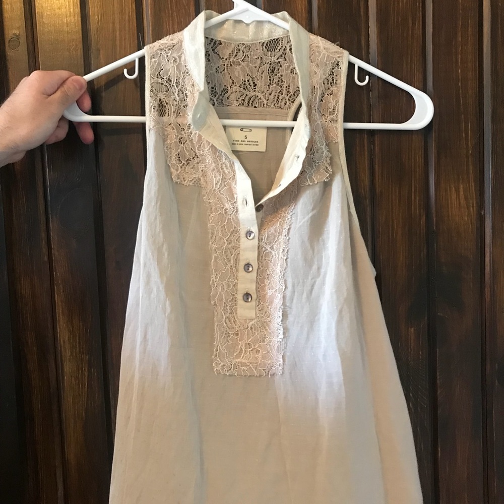 Pins and needles soft beige tank